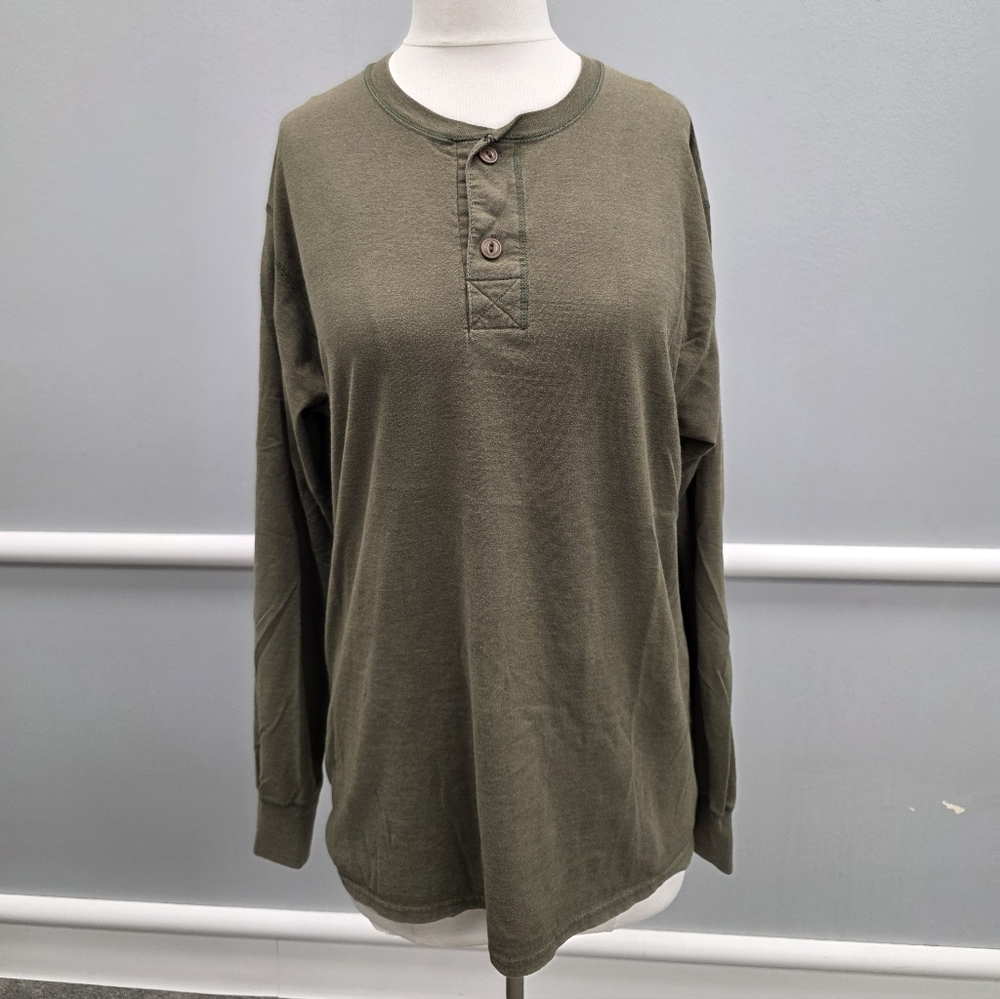 Hanes Olive Long Sleeve T Shirt